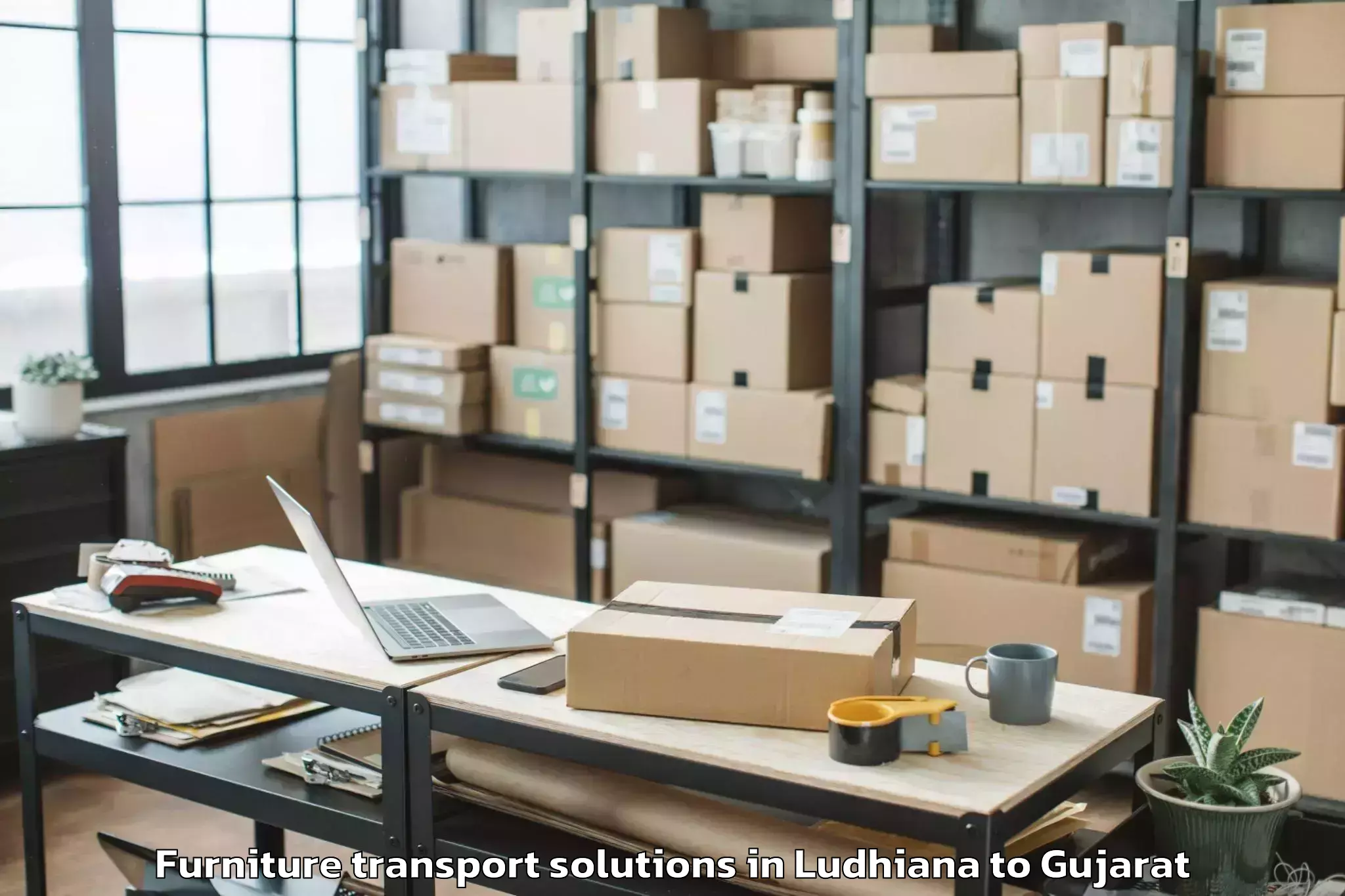 Get Ludhiana to Khambhaliya Furniture Transport Solutions